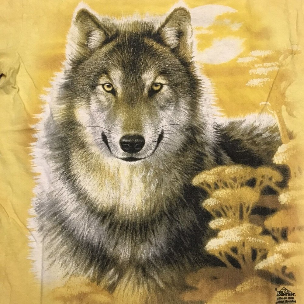 Vintage 2004 The Mountain Yellow Wolf By Jon Naito T… Gem